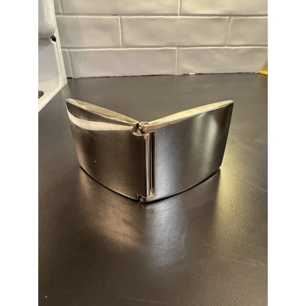 Double Folding Clamshell‎ Picture Frame Stainless Steel 3 3/4